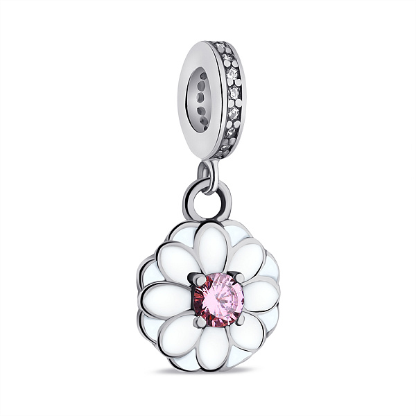 Серебряный шарм Цветок с альпинитом (арт. 7903/П5ФБР/7065) – изображение 1
