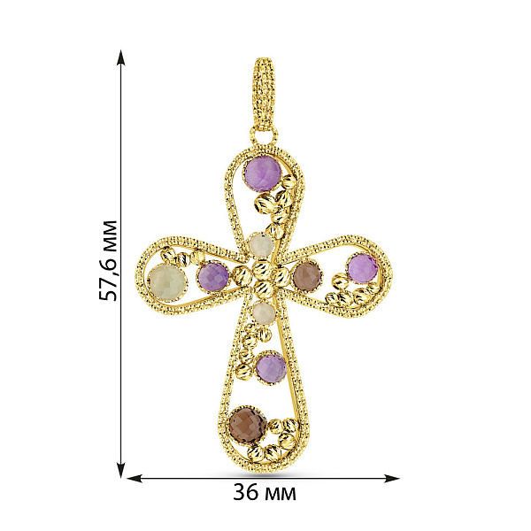 Золотой крестик Francelli с фианитами (арт. 424851жцв) – изображение 4