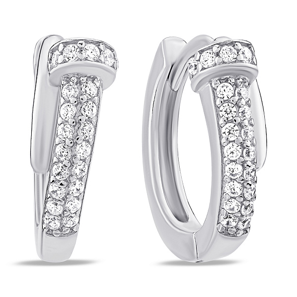 Серебряные серьги Гвоздь с фианитами (арт. 7502/9702/15) – изображение 1