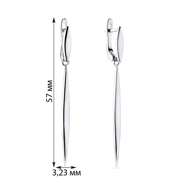 Срібні сережки з підвісками (арт. 7502/20003р) – зображення 2