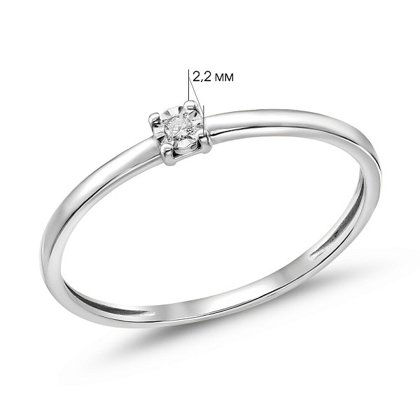 Кольцо из белого золота с бриллиантом (арт. К011740б) – изображение 5