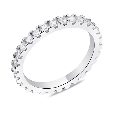 Серебряное кольцо с дорожкой из фианитов (арт. 7501/6177)