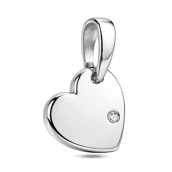 Фото Золота підвіска «Серце» з фіанітом (арт. 440362б)