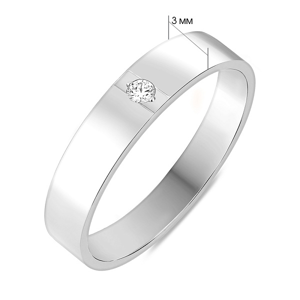Обручальное кольцо из белого золота с бриллиантом (арт. К239182б) – изображение 4