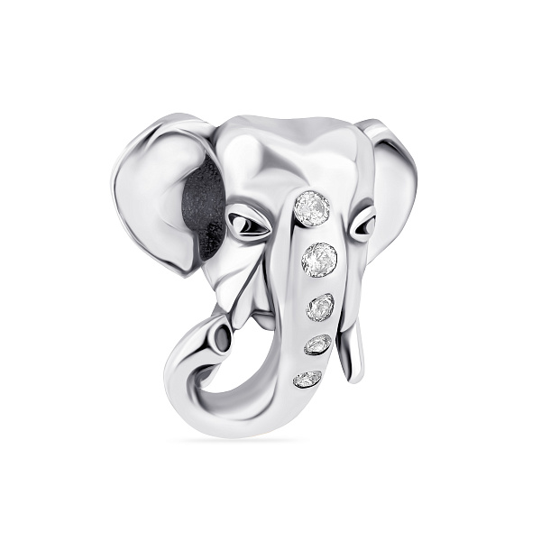 Серебряный шарм слон с фианитами (арт. 7903/4520) – изображение 1
