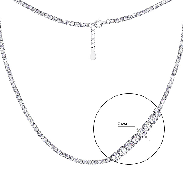 Серебряное колье с фианитами (арт. 7507/1362/2) – изображение 2
