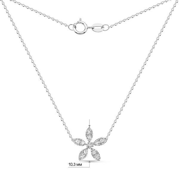 Золоте кольє Квітка з діамантами (арт. Ц341636020б) – зображення 4