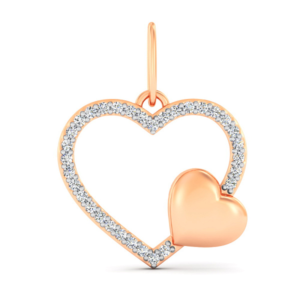 Золота підвіска Сердечко з фіанітами (арт. 440963) – зображення 1