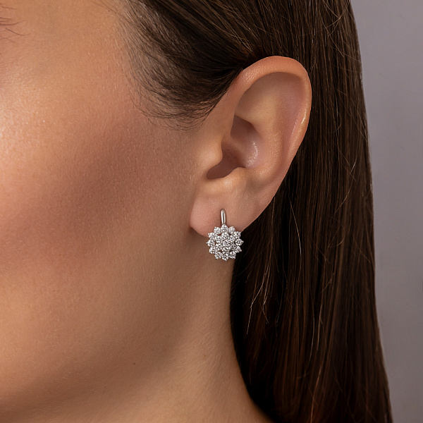 Золотые серьги с бриллиантами (арт. С011646100б) – изображение 3