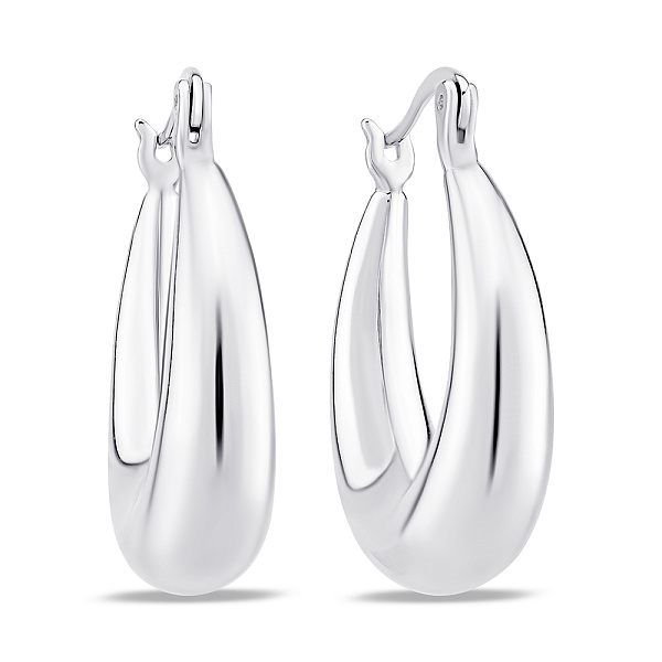 Серебряные серьги без камней (арт. 7502/9711/25) – изображение 1