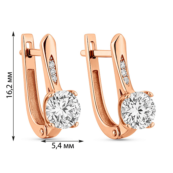 Сережки золоті з фіанітами (арт. 113500) – зображення 2