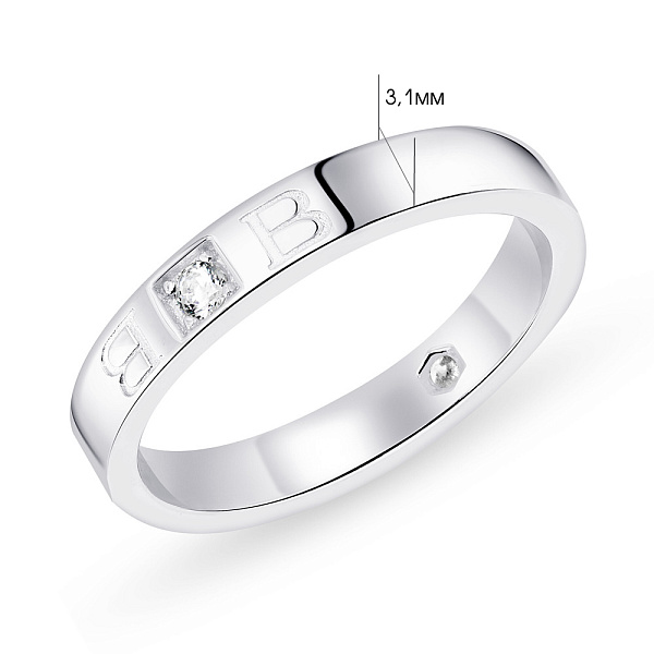 Срібна каблучка з фіанітами (арт. 7501/5652) – зображення 2