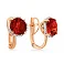 Серьги из красного золота с кварцем и фианитами (арт. 110332ПкГ) – изображение 1