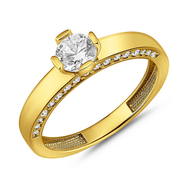 Золотое помолвочное кольцо с фианитами (арт. 141035ж) – изображение 1