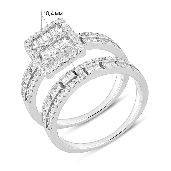 Массивное серебряное кольцо с фианитами (арт. 7501/8475) – изображение 4