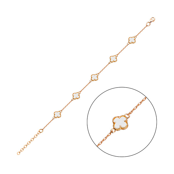 Золотий браслет з перламутром (арт. 321957/7п) – зображення 1