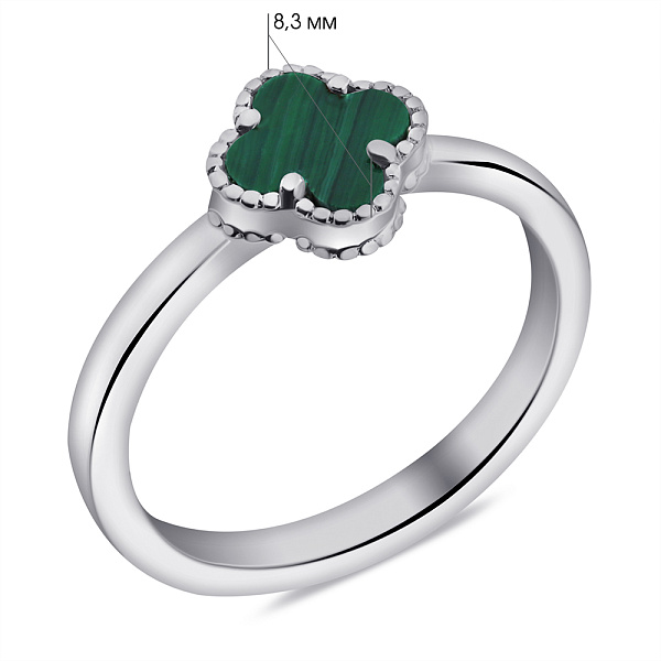 Срібна каблучка з малахітом (арт. 7501/5280/8млх) – зображення 2