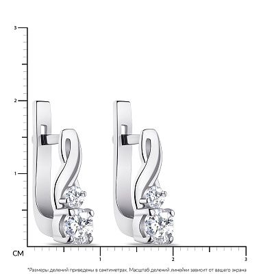 Срібні сережки з фіанітами  (арт. 7502/А201сю)