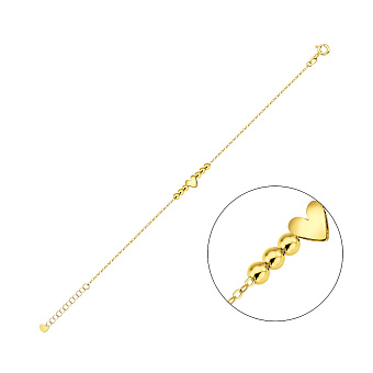 Фото Браслет золотой с сердечком (арт. 326527ж)