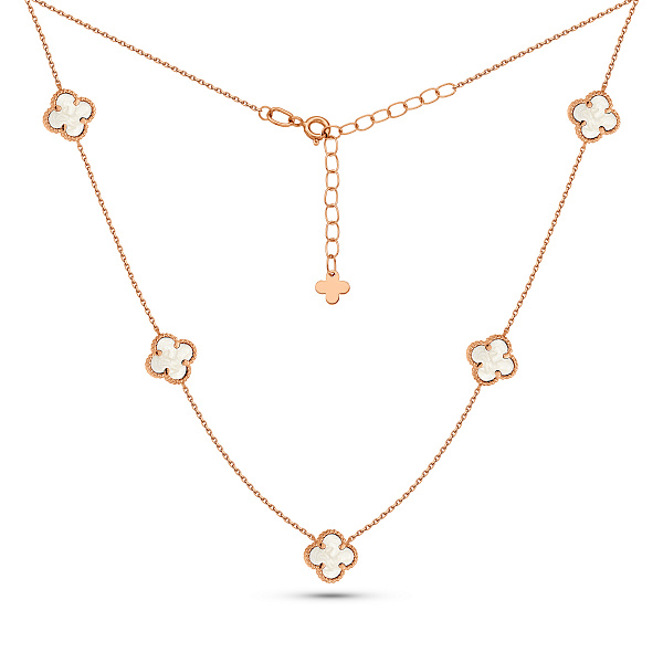 Колье Клевер из красного золота с перламутром (арт. 361495/8п) – изображение 2