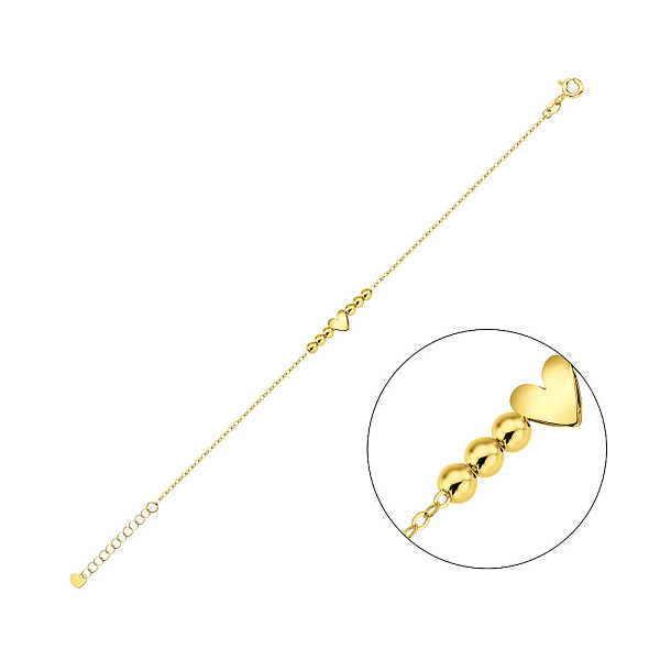 Браслет золотой с сердечком (арт. 326527ж) – изображение 1
