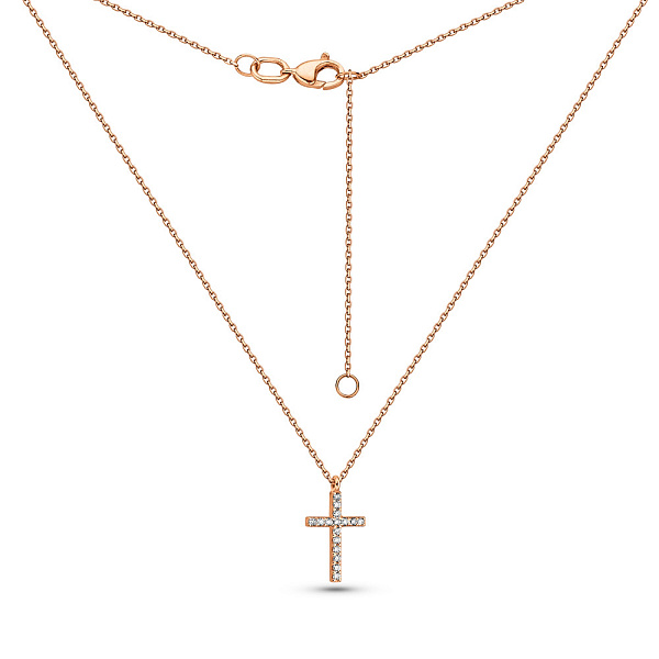 Золоте кольє з діамантами Хрестик (арт. 7103670201) – зображення 2