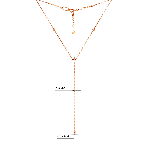 Золотое колье-галстук без камней (арт. 360177) – изображение 6