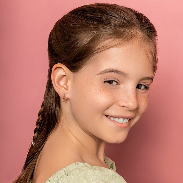 Детские золотые серьги Кошечки (арт. 1101009) – изображение 3