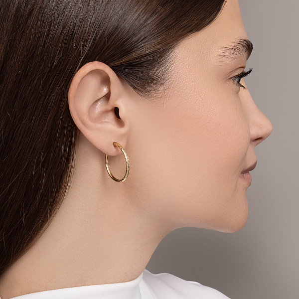 Золотые серьги-кольца (арт. 1091727/25ж) – изображение 3