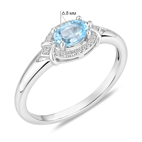 Серебряное кольцо с топазом и фианитами (арт. 7501/8939Пг) – изображение 2