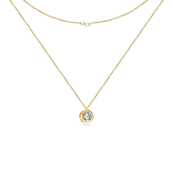 Кольє з жовтого золота з одним фіанітом (арт. 350547/3ж) – зображення 2