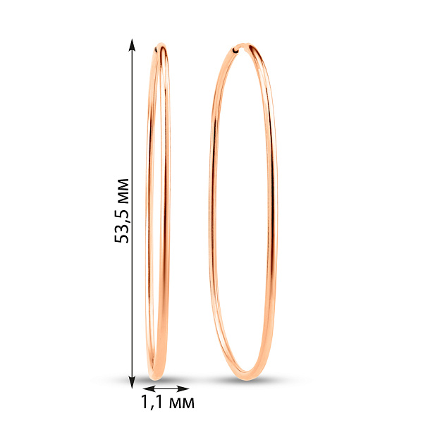 Золотые серьги-кольца (арт. 109965/55) – изображение 6