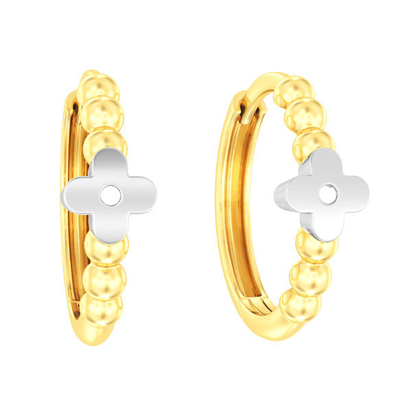 Серьги-кольца из золота Клевер без вставок (арт. 111190ж) – изображение 1