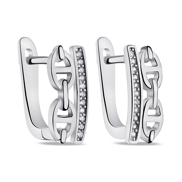 Сережки зі срібла з фіанітами (арт. 7502/9259) – зображення 1