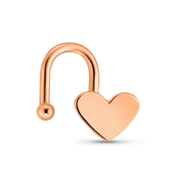 Золота сережка-пірсинг Серце для носа (арт. 130319) – зображення 1