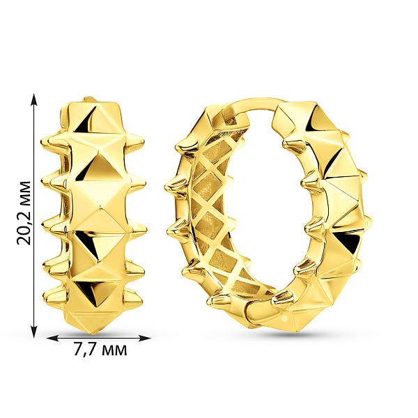 Сережки-кільця з жовтого золота (арт. 1091092/20ж) – зображення 2