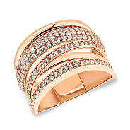 Кольцо из красного золота с фианитами (арт. 155135)