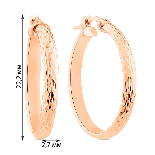 Золотые серьги-кольца (арт. 1091733/20) – изображение 2