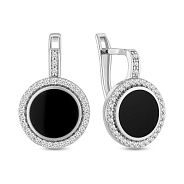 Золоті сережки Лýна з емаллю і фіанітами (арт. 110426бе)