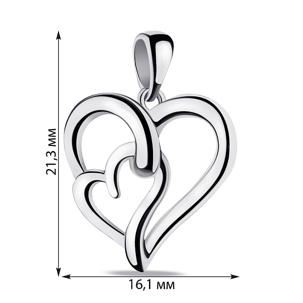 Серебряный кулон Сердце (арт. 7503/4013) – изображение 2