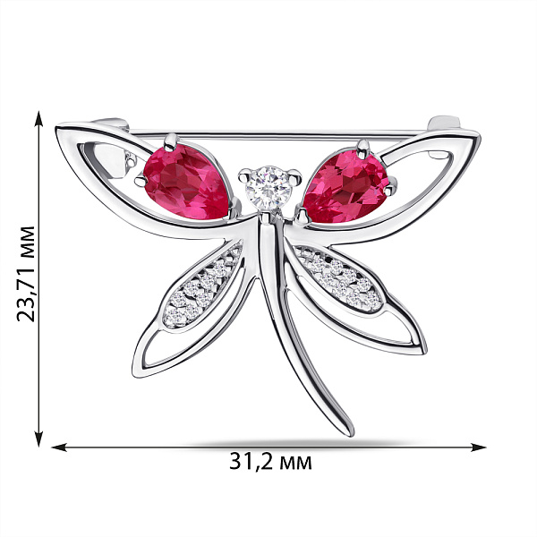 Срібна брошка Бабка (арт. 7505/581Рбп) – зображення 2