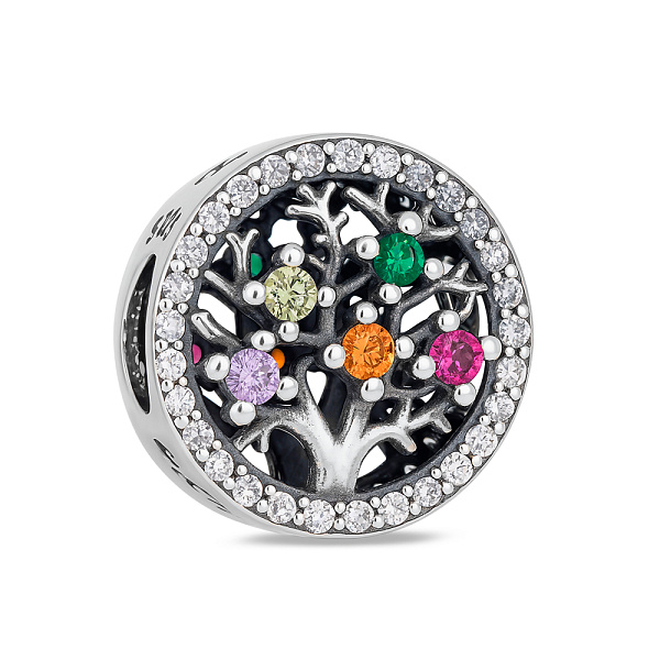 Серебряный шарм с цветными альпинитами и фианитом (арт. 7903/4433ацв) – изображение 1
