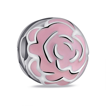Фото Серебряный шарм Роза (арт. 7903/П5Р/7037)