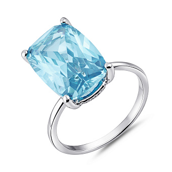 Фото Масивна срібна каблучка з топазом (арт. 7501/2199359Птг)