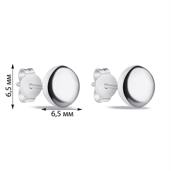 Серебряные серьги пусеты без камней (арт. 7518/6463/1) – изображение 2