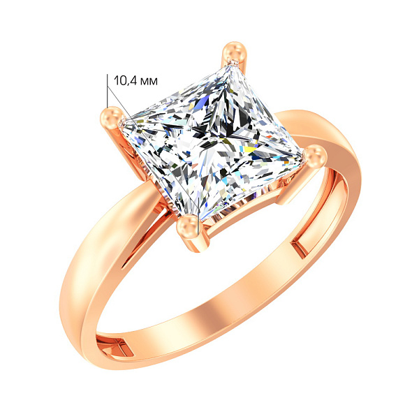 Золота каблучка з фіанітом (арт. 140709) – зображення 2