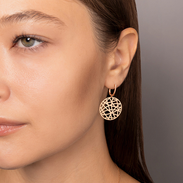 Золотые серьги-подвески (арт. 111239) – изображение 2