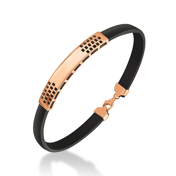 Каучуковий браслет зі вставками з червоного золота (арт. 326282) – зображення 1