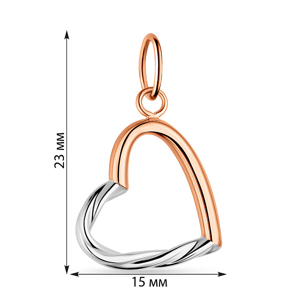 Кулон Сердце из красного и белого золота (арт. 424506кб) – изображение 2