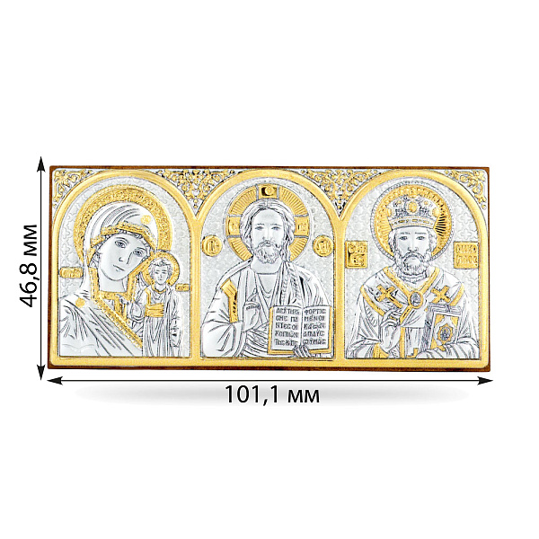 Икона Триптих (46,8x101,1 мм) (арт. AР-2/G) – изображение 2